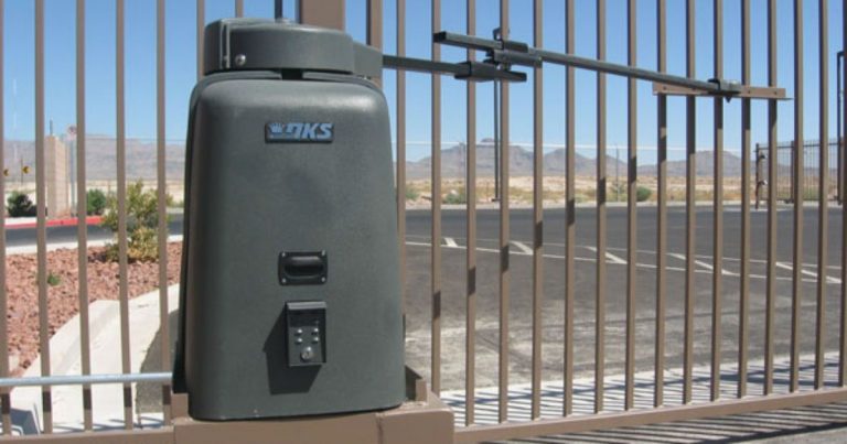 DKS driveway gate opener on new driveway gate