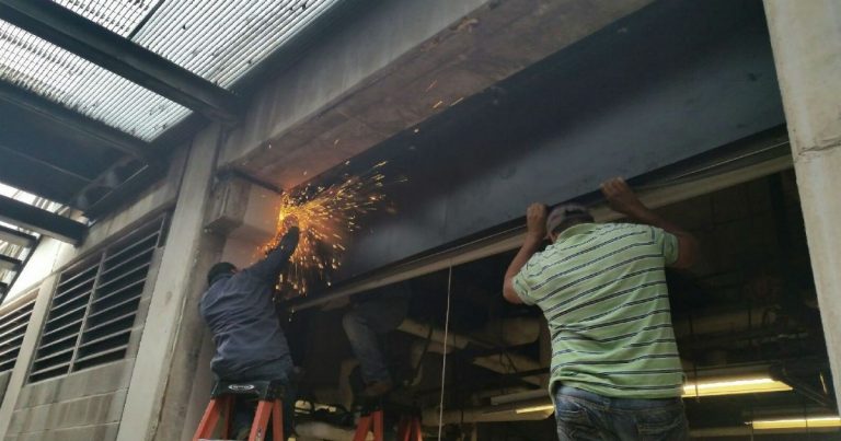 Overhead commercial door project in progress